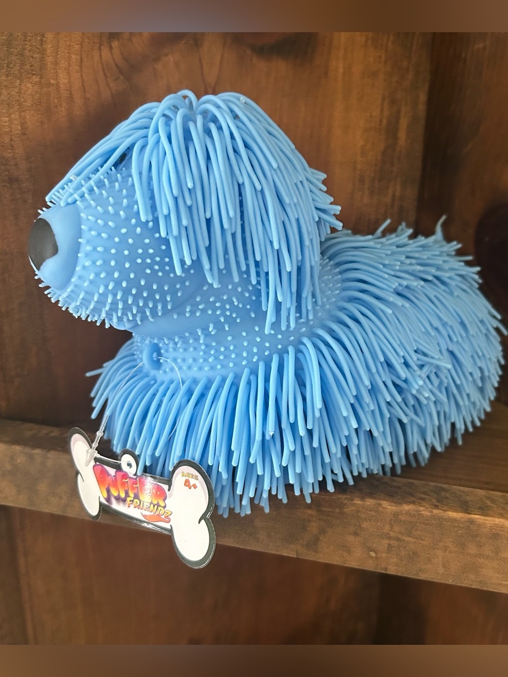 Puffer Friendz Blue Shaggy Dog Squishy Toy PPNC Pufferoo Pets Fidget Sensory New